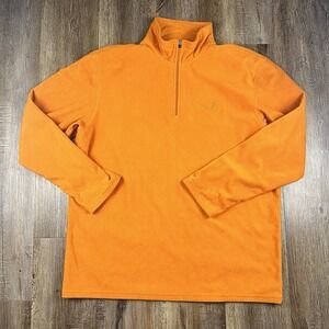 North‎ Face Men's 1/4 Quarter Zip Fleece Pullover Jacket Orange Size XL